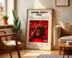 Poster minimaliste encadré de l'album de Ninho posé contre un mur dans un salon lumineux, art mural contemporain.