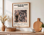 Poster minimaliste encadré de l'album Couleur de ma peine accroché au mur dans un salon lumineux et bien visible, design premium.