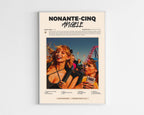 Poster minimaliste encadré de l'album Nonante-Cinq de Angèle bien visible sur fond blanc, impression premium 300g.