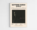 Poster minimaliste encadré de l'album Batterie Faible de Damso bien visible sur fond blanc, impression premium 300g.