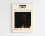Poster minimaliste encadré de l'album Ipséité de Damso bien visible sur fond blanc, impression premium 300g.