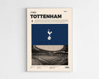 Poster minimaliste encadré du club Tottenham Hotspur bien visible sur fond blanc, impression premium 300g.