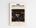 Poster minimaliste encadré de l'album ADC de Freeze Corleone bien visible sur fond blanc, impression premium 300g.