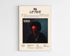 Poster minimaliste encadré de l'album 24 de La Feve bien visible sur fond blanc, impression premium 300g.