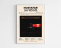 Poster minimaliste encadré de l'album Mustafar de Luv Resval bien visible sur fond blanc, impression premium 300g.
