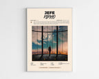 Poster minimaliste encadré de l'album Jefe de Ninho bien visible sur fond blanc, impression premium 300g.