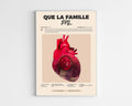 Poster minimaliste encadré de la mixtape Que la famille de PNL bien visible sur fond blanc, impression premium 300g.