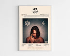 Poster minimaliste encadré de la mixtape A7 de SCH bien visible sur fond blanc, impression premium 300g.