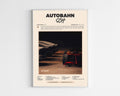 Poster minimaliste encadré de la mixtape Autobahn de SCH bien visible sur fond blanc, impression premium 300g.