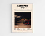 Poster minimaliste encadré de la mixtape Autobahn de SCH bien visible sur fond blanc, impression premium 300g.