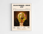 Poster minimaliste encadré de l'album JVLIVS Prequel Giulio de SCH bien visible sur fond blanc, impression premium 300g.