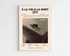 Poster minimaliste encadré de l'album À la vie à la mort de SDM bien visible sur fond blanc, impression premium 300g.