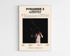 Poster minimaliste encadré de l'album Pyramide 2 de Werenoi bien visible sur fond blanc, impression premium 300g.