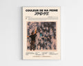 Poster minimaliste encadré de l'album Couleur de ma peine de Zamdane bien visible sur fond blanc, impression premium 300g.