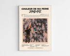Poster minimaliste encadré de l'album Couleur de ma peine de Zamdane bien visible sur fond blanc, impression premium 300g.