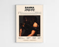 Poster minimaliste encadré de l'album Rahma de Zamdane bien visible sur fond blanc, impression premium 300g.