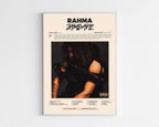 Poster minimaliste encadré de l'album Rahma de Zamdane bien visible sur fond blanc, impression premium 300g.