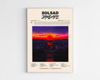 Poster minimaliste encadré de l'album SOLSAD de Zamdane bien visible sur fond blanc, impression premium 300g.